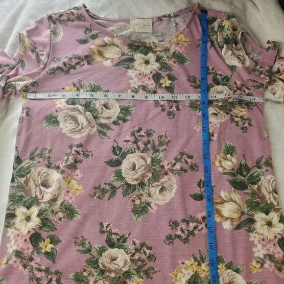 1.4.3. STORY Womens Top Small Floral‎ Lavender Green Yellow Flowers Femanine - Picture 5 of 9